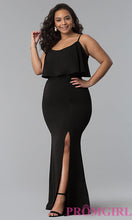 Long Plus-Size Wedding Guest Dress with Flounce