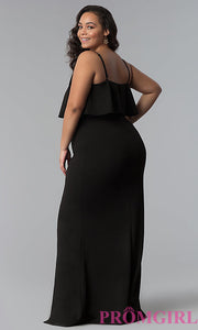 Long Plus-Size Wedding Guest Dress with Flounce