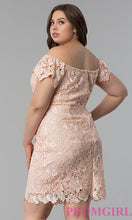 Short Lace Plus-Size Off-Shoulder Party Dress