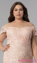 Short Lace Plus-Size Off-Shoulder Party Dress