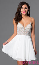 Short Illusion Jeweled-Bodice Homecoming Dress