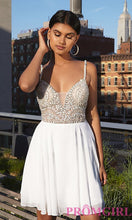 Short Illusion Jeweled-Bodice Homecoming Dress