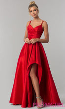 Long Alyce High-Low Taffeta Prom Dress with Slit