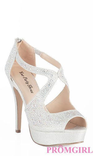 Silver Peep Toe 3 1/2