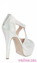 Silver Peep Toe 3 1/2" High Heel