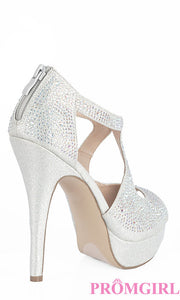 Silver Peep Toe 3 1/2" High Heel